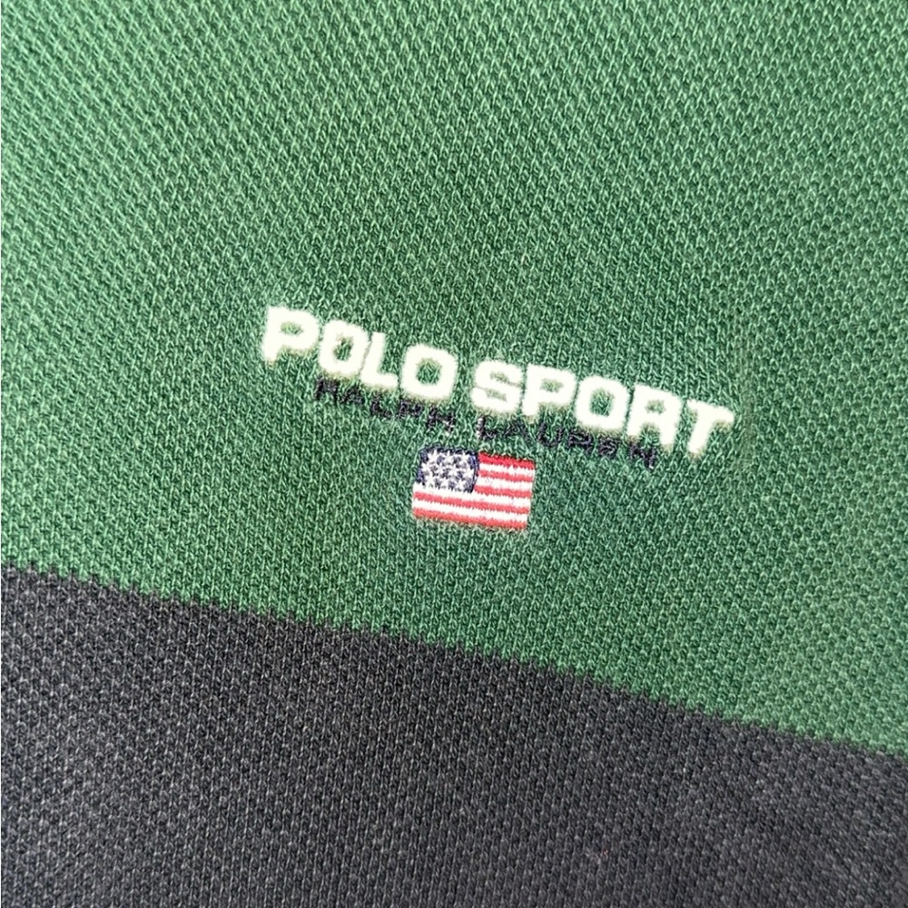 Vintage Green Long Sleeve Polo made by Polo Sport Ralph Lauren 100% Cotton